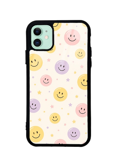Apple Uyumlu iPhone 11 Kılıf Kamera Korumalı Desenli Zore Lusi Kapak - Gülen Yüzler -