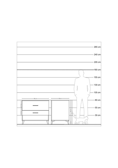 Kronos Şifonyer 2 Çekmeceli 88x59x80 Aytaşı-aytaşı Aytaşı