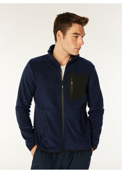 Jeep Lacivert Erkek Dik Relaxed Düz Polar Sweatshırt J4wm-swt4444