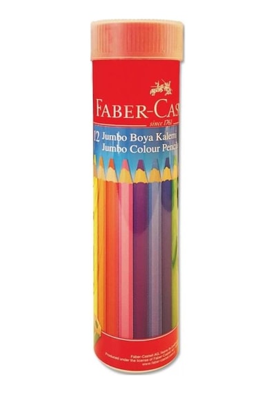 Faber Castell Kuru Boya Kalemi Jumbo Üçgen 12'li Tam Boy 5173116615