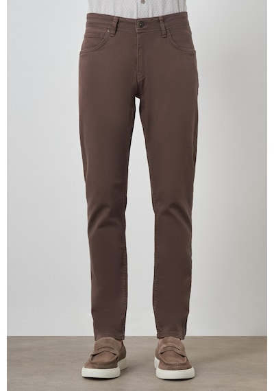 Morven Erkek Kahve Pamuk 5 Cep Slim Fit Jean Kot Pantolon 25ms003036400 Kahve