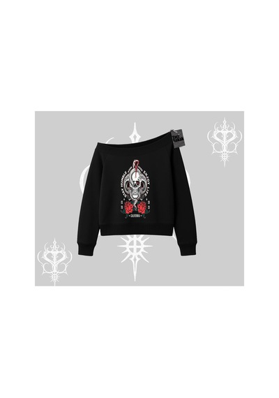 Tarzsokak Kayık Yaka Sweatshirt Stay Humble Work Hard Enjoy Life Siyah