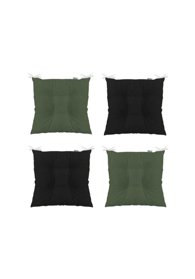 Siyah-haki Kombin Pofidik Kare Sandalye Minderi 4'lü 40 X 40 Cm