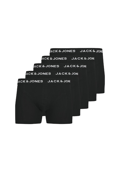 Jack & Jones Erkek Logolu Beli Lastikli 5'li Boxer Paketi - Anthony 12263362 Black Siyah