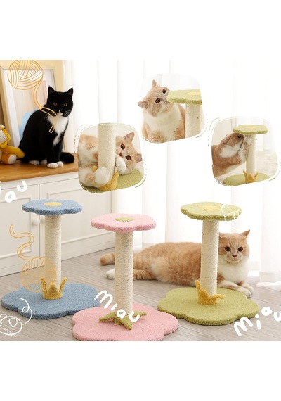 Kedi Tırmalama Direği, Kedi Ağacı Kedi Kulesi, Sisal Kaplı Tırmalama Direkleri Ve Çiçek Şekli Platformu İle Kap