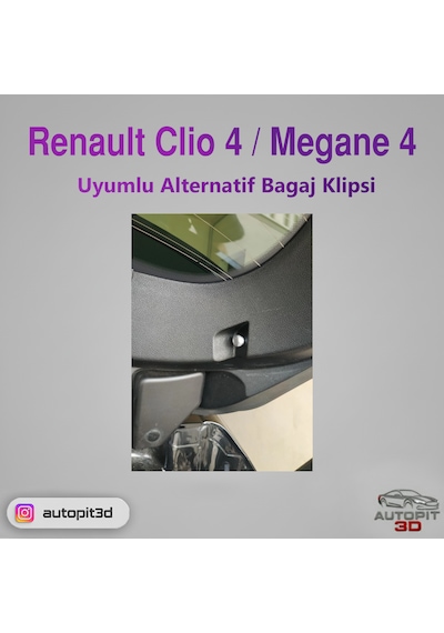 Renault Clıo 4 / Megane 4 Uyumlu Alternatif Bagaj Klipsi 2 Adet