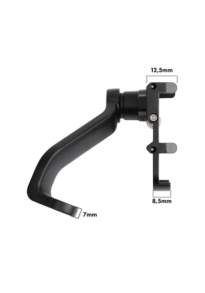 Microcase Gub Pro 2 Alüminyum Alaşım Bisiklet Motosiklet Telefon Tutucu - 55-100mm Dikiz Ayna Bağlantılı Telefon Sabitleyici - Al5773 Siyah
