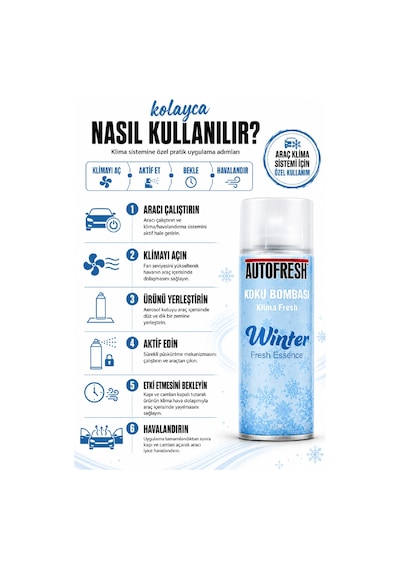Klima Fresh Koku Bombası 150 Ml Winter Fresh Araç İçi Koku Giderici Sprey