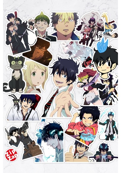 Ao No Exorcist Blue Exorcist Anime Telefon Laptop Bullet Journal Sticker Paketi 20 Adet Çok Renkli