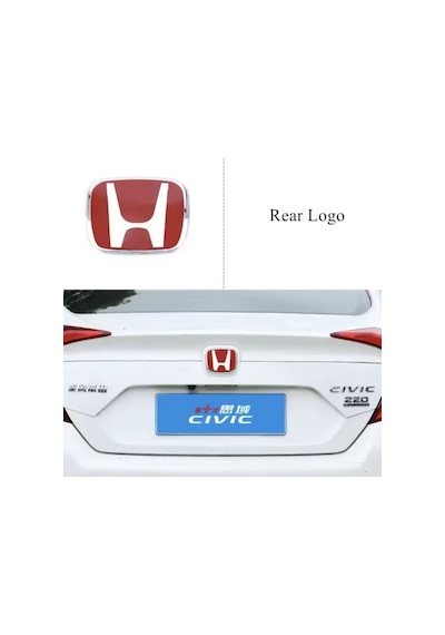 Honda Civic Fc5 2016-2021 Ön Ve Arka Panjur Logosu Kırmızı Cam Logo İthal Ürün Anahtarlık
