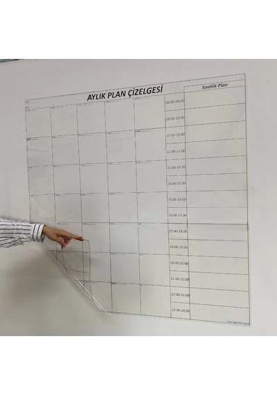 Aylık Planlayıcı Manyetik Duvar Stickerı Takvim Plan Çizelgesi Beyaz