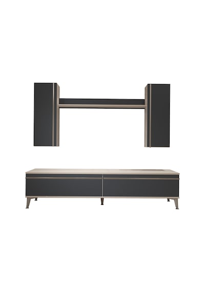 Decoraktiv Eko 7 Mdf Std Silver Tv Ünitesi Tv Sehpası Beyaz - Antrasit