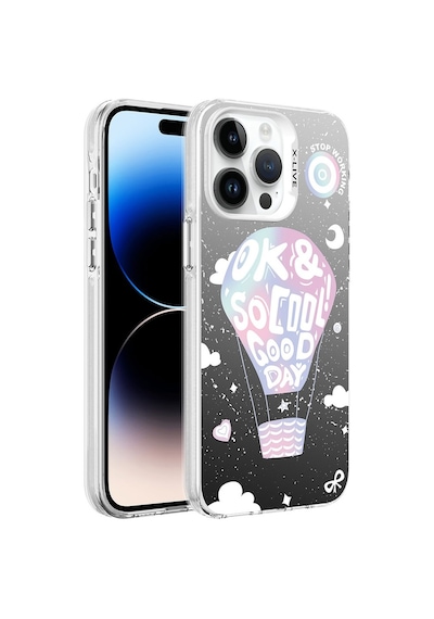 Apple Uyumlu iPhone 14 Pro Max Kılıf Desenli Zore Silver Sert Kılıf