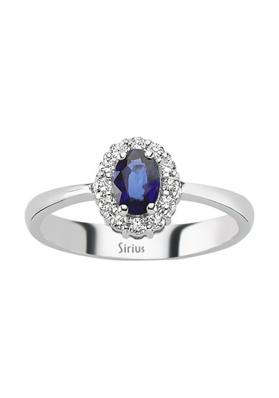 Sirius Pırlanta Ve Oval Safir Taşlı Anturaj Yüzük 0817R0126