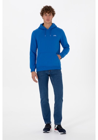 U.S. Polo Assn. Erkek Regular Fit Kapüşonlu Şardonlu Saks Basic Sweatshirt 50315582-VR032