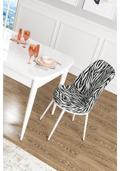 Canisa Kor Serisi 70x114 Açılabilir Mutfak Masası Takımı Beyaz Masa 2 Zebra Desen 2 Siyah Sandalye 2 Zebra Desen + 2 Siyah Canisa Kor Serisi 70x114 Açılabilir Mutfak Masası Takımı Beyaz Masa 2 Zebra Desen 2 Siyah Sandalye 2 Zebra Desen + 2 Siyah