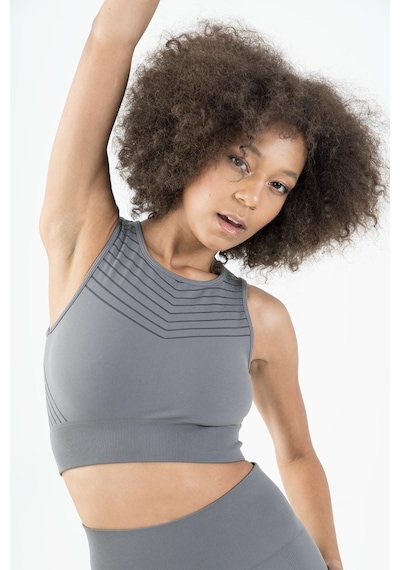 Maraton Active Slimfit Kadın Kapalı Yaka Kolsuz Koşu Açık Antrasit Bra 813094-açık Antrasit