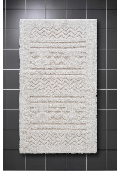 Lilly 2'li Pamuk Banyo Paspas Seti Yumuşak Dokulu Krem Yıkanabilir 60x100 + 60x50cm, Ll007w