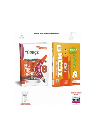 Günay 8. Sınıf Lgs Türkçe 2 Kitaplı Başarı Seti Set 047