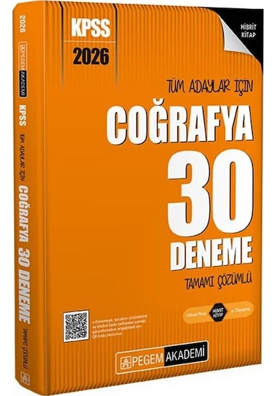 2026 Kpss Coğrafya 30 Deneme Çözümlü Pegem Akademi Yayınları