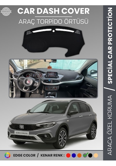 Fiat Egea Cross 2020+ Ekranlı Torpido Örtüsü Ön Göğüs Koruma Torpido Koruma Tam Uyum Kolay Montaj - 167 Stiloto