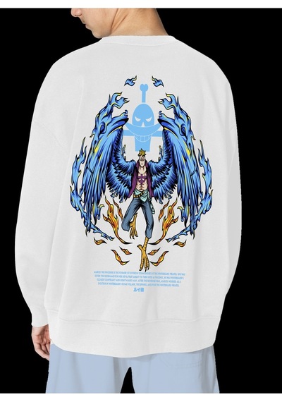 Unisex Beyaz Marco Baskılı Hoodie Oversize Kapşonsuz Sweatshirt Beyaz