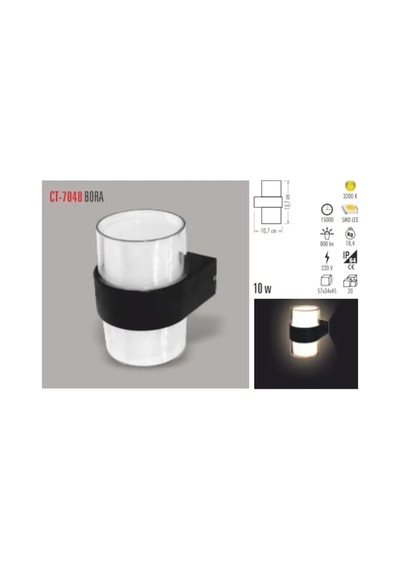 Ct-7048 Bora Dekoratif Dış Mekan Aplik Günışığı 3200 Kelvin Açık Beyaz