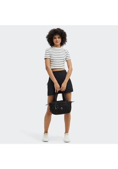 Kipling Kıplıng Art Mini Küçük Boy Omuz Çantası Siyah Black Sıgnature Jq Siyah