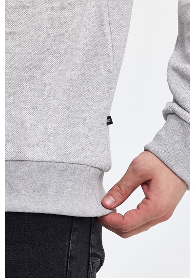 Odda 0007 Pike Sıfır Yaka Sweat Gri
