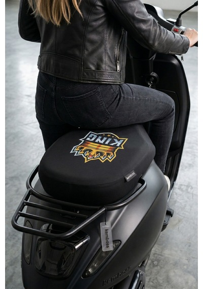 Kemboss 2 Li Motor Sele Kılıfı Seti Siyah & Beyaz Universal Lastikli Bağlamalı %100 Polyester Siyah - Beyaz