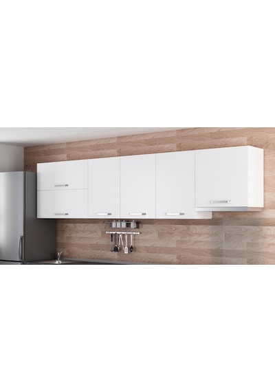 Minar 300 Cm Mutfak Dolabı Beyaz 300-B8-Üst Modül Beyaz