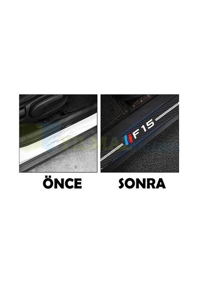 Bmw M Logo F15 Arma Karbon Kapı Eşiği Oto Sticker 4 Parça