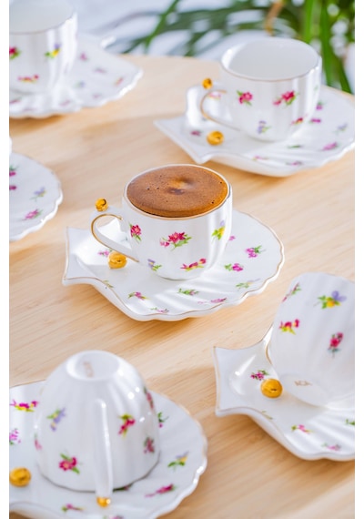 Acar Ladurée 6 Kişilik Kahve Fincan Takımı - 75 Ml Renkli