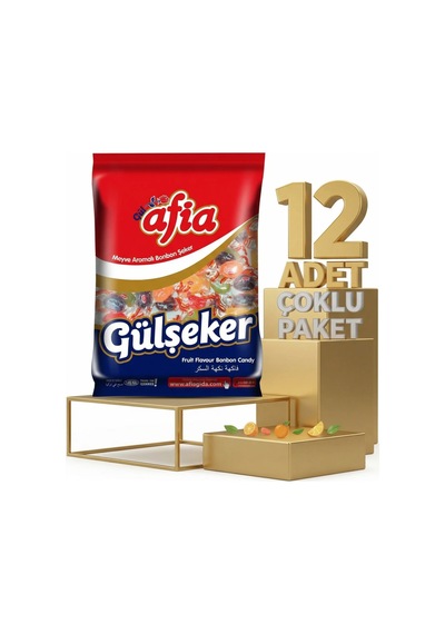 Afia Gülşeker Karışık Meyve Aromalı Şeker 12x175 Gr