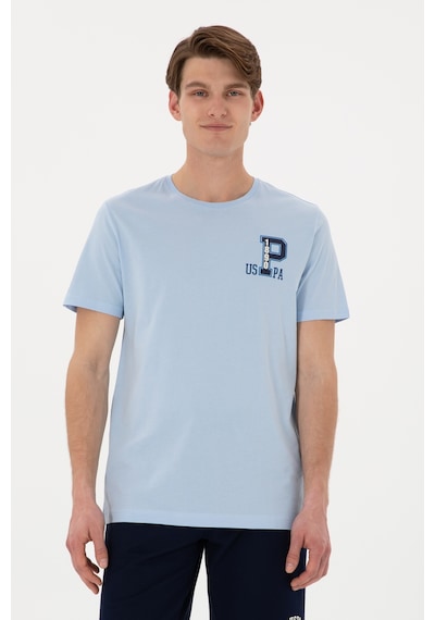 U.S. Polo Assn. Erkek Regular Fit Bisiklet Yaka Açık Mavi Tişört 50306897-VR003