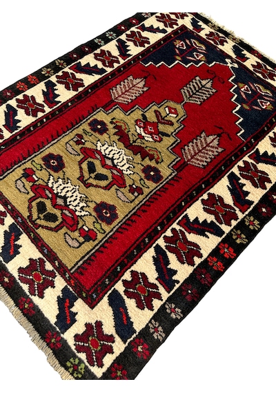 El Dokuma Sıfır Kök Boya Seccade 85x115 Yün Namazlık
