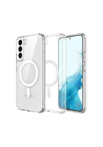 Samsung S22 Plus Magsafe Özellikli Şeffaf Iq Silikon Kılıf Akıllı Telefon Cihaz Kabı Mobil Koruma çok renkli