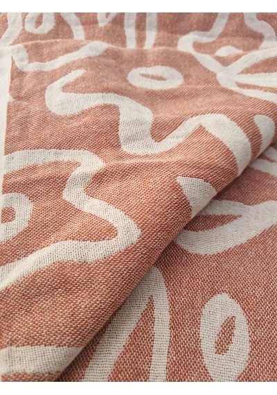 Müslin Pamuklu 220 X 240cm Çift Kişilik Pike Terracotta Tarçın