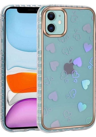 Apple Uyumlu iPhone 11 Kılıf Desenli Parlayan Transparan Zore Avva Kapak NO3