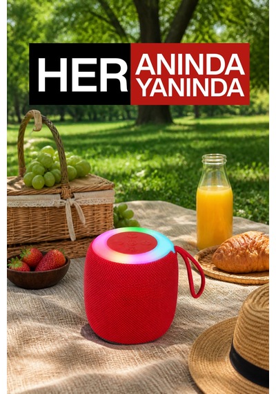 Rgb Işıklı Şarjlı Bluetooth Hoparlör - Type-c - Fm Radyo - Usb - Hafıza Kartı