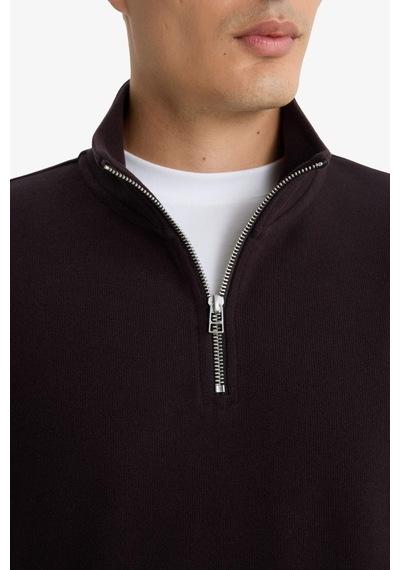Defacto Regular Fit Yarım Fermuarlı Sweatshirt E9629ax25aubn337 Kahve-bn337