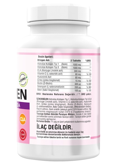 Ncs Type 1-3 Balık Kolajen Cla Biotin 180 Tablet Çinko Collagen