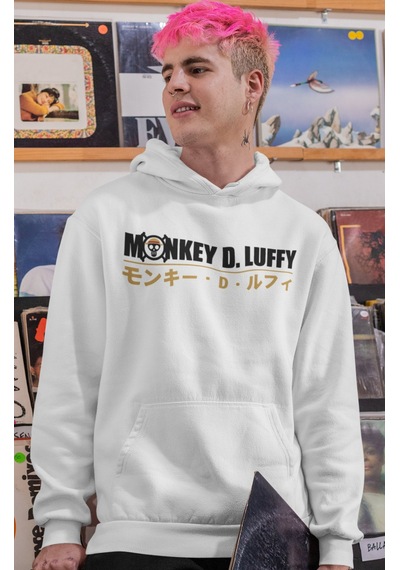 Sevbano Im Monkey D. Luffy One Piece Anime Sırt Baskılı Unisex Oversize P beyaz