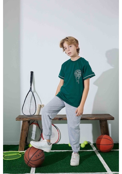 Tarık 6-11 Yaş Erkek Çocuk Pijama Basket 3944210 - Yeşil Yeşil
