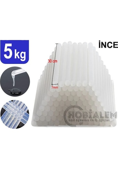 5 Kg, Ince Silikon, 7 Mm, Sıcak Mum Silikon, Şeffaf Silikon Sıcak