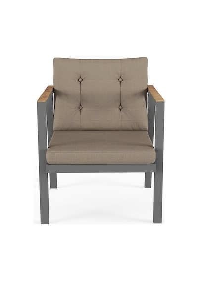 Sierra 2+1+1 Metal İskeletli Suya Dayanıklı Minderli Bahçe Balkon Mobilya Takımı Cappuccino