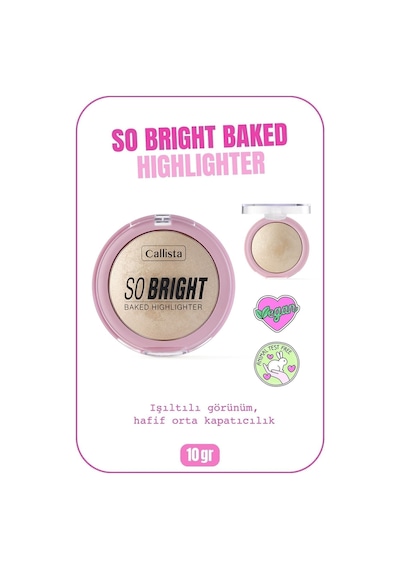 Callista So Bright Baked Highlighter Işıltılı Fırınlanmış Toz Aydınlatıcı - 01 Snowy Light