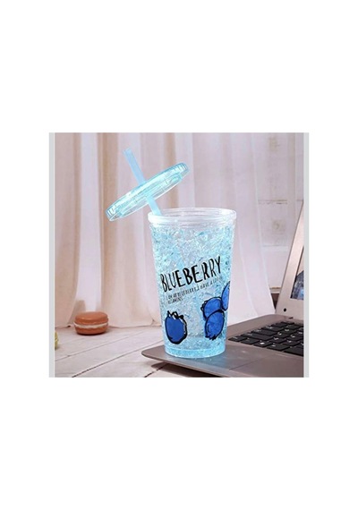 Buzlu Kırık Cam Görünümlü Smoothie Bardağı,450ml,sızdırmaz Kapaklı Soğuk İçecek Bardağı,bpa İçermez Mor