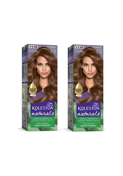 Hubrendy Tedarik Naturals Saç Boyası Kumral 7/0 2x Paket