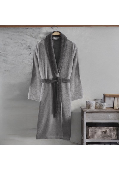 Polly %100 Pamuk Unisex Bornoz Antrasit